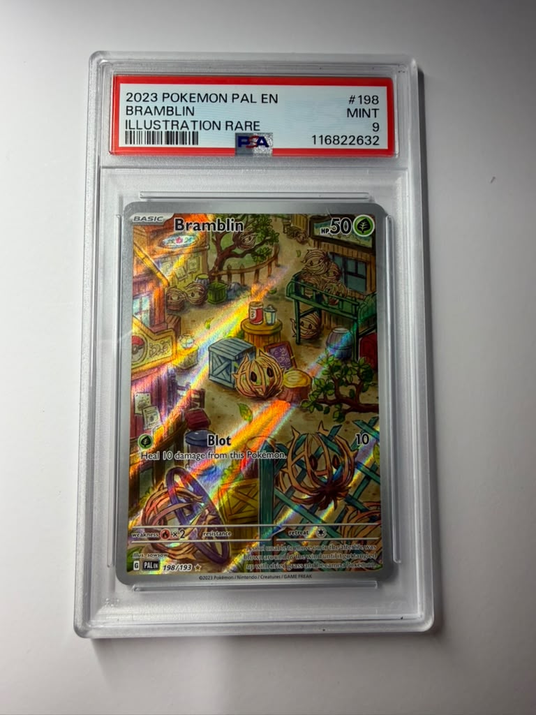 2023 POKEMON PAL EN-PALDEA EVOLVED ILLUSTRATION RARE #198 BRAMBLIN PSA 9