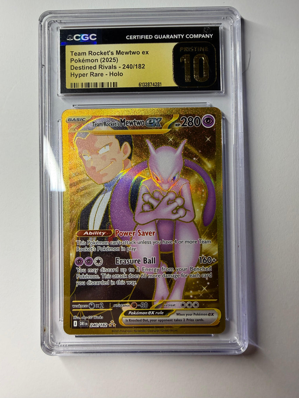 Team Rocket's Mewtwo ex #240 2025 Pokemon Destined Rivals CGC 10 PRISTINE