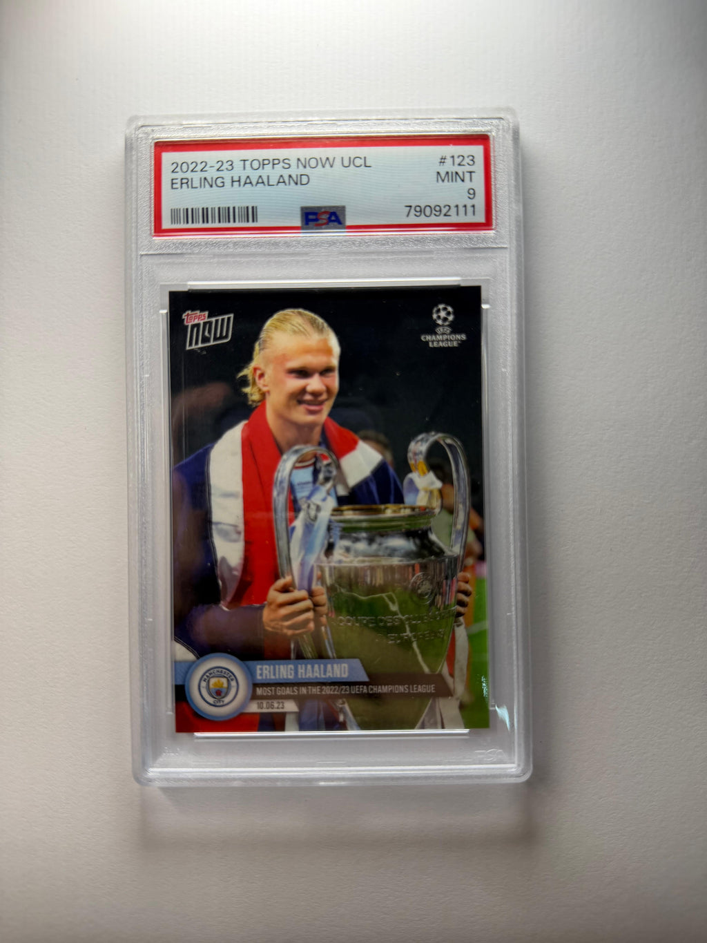 Erling Haaland #123 2022 Topps Now UEFA Champions League